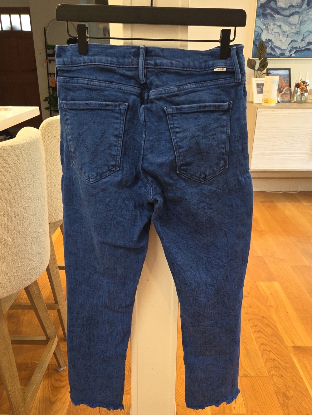 MOTHER Women's Cropped Ankle Denim Jeans in Deep Indigo Wash (30)